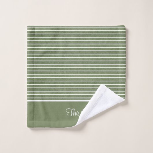 Minimalistisch Initiaal met groene, bijtende textu Bad Handdoek (Wasdoekje)