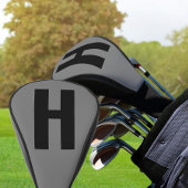 Minimalistisch Initiaal met overmaat, grijs en zwa Golfheadcover