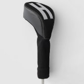 Minimalistisch Initiaal met overmaat - zwart en gr Golfheadcover (Schuin)