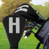 Minimalistisch Initiaal met overmaat - zwart en gr Golfheadcover