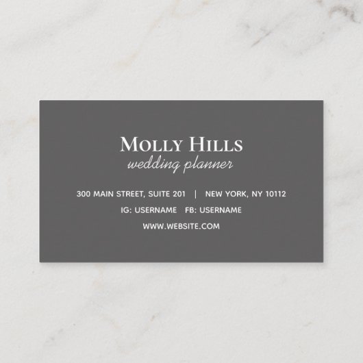 Minimalistisch Initiaal Monogram blauw Visitekaartje (Achterkant)