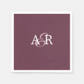 Minimalistisch Initiaal monogram bruidegans Servet (Voorkant)