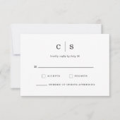 Minimalistisch Initiaal Monogram Trouw RSVP Save The Date (Voorkant)