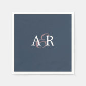 Minimalistisch Initiaal monogram zeemleder Napkins Servet (Voorkant)