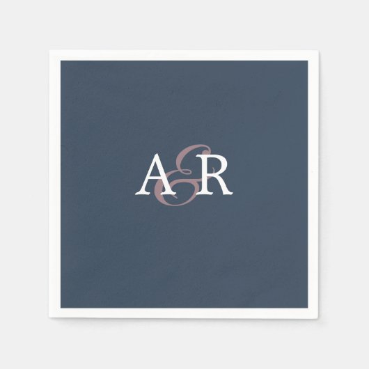 Minimalistisch Initiaal monogram zeemleder Napkins Servet (Voorkant)
