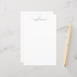 Minimalistisch Initiaal van Elegant Grey Script Mo