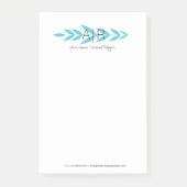 Minimalistisch Initiaal van Floral Leaf Post-it® Notes (Voorkant)