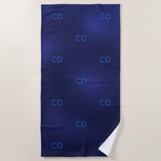 Minimalistisch initiaal van marineblauw monogram strandlaken (Voorkant)