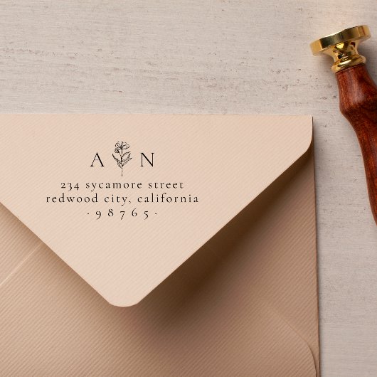 Minimalistisch Initiaal voor huwelijk Zelfinktende Stempel