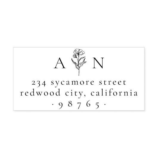 Minimalistisch Initiaal voor huwelijk Zelfinktende Stempel (Design)