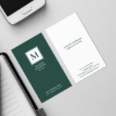 Minimalistisch Initiaal | Wit Lijst op donkergroen Visitekaartje