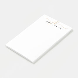 Minimalistisch Initialen voor modern Script Gold M Post-it® Notes