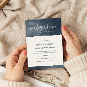 Minimalistisch Ink Wash Baby shower per Mail Kaart