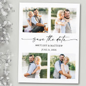 Minimalistisch inkt Pen script 4 Foto's opslaan Da Briefkaart