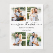 Minimalistisch inkt Pen script 4 Foto's opslaan Da Briefkaart (Voorkant)