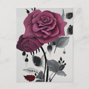 Minimalistisch inkt Roos Abstract Florentijns ontw Briefkaart