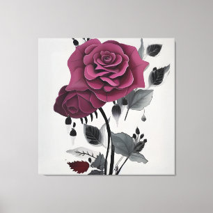 Minimalistisch inkt Roos Abstract Florentijns ontw Canvas Afdruk