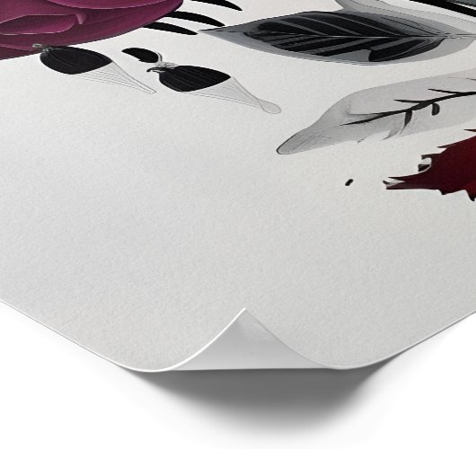 Minimalistisch inkt Roos Abstract Florentijns ontw Poster (Hoek)