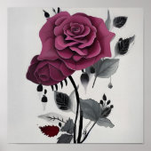 Minimalistisch inkt Roos Abstract Florentijns ontw Poster (Voorkant)