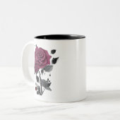 Minimalistisch inkt Roos Abstract Florentijns ontw Tweekleurige Koffiemok (Voorkant links)
