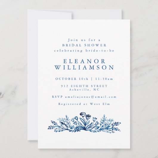 Minimalistisch inktbotanisch Vrijgezellenfeest met Kaart (Voorkant)