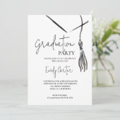minimalistisch inktkalligrafie-Afstuderen Kaart (Staand voorkant)
