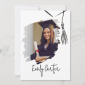 minimalistisch inktkalligrafie-Afstuderen Kaart (Achterkant)