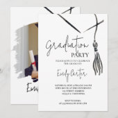 minimalistisch inktkalligrafie-Afstuderen Kaart (Voorkant / Achterkant)