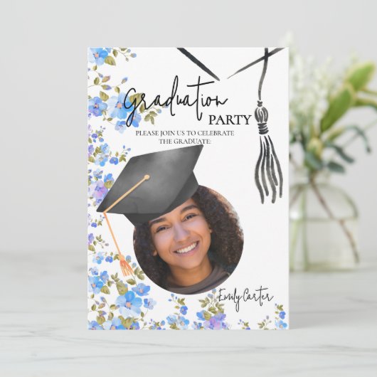 minimalistisch inktkalligrafie-Afstuderen Kaart (Staand voorkant)