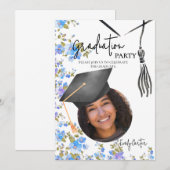 minimalistisch inktkalligrafie-Afstuderen Kaart (Voorkant / Achterkant)