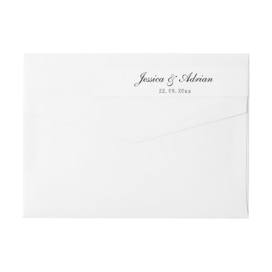 Minimalistisch inpakken in zwart-wit rond adreslab (Achterkant)