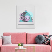 Minimalistisch Inspirerend "SOUL" omgepakt Canvas Afdruk (Insitu (Woonkamer))