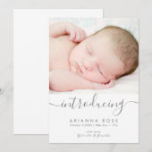 Minimalistisch introduceren van de Baby Fotogeboor Aankondiging (Voorkant / Achterkant)