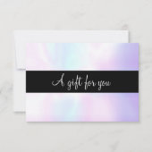 Minimalistisch iriserend script cadeaubon (Voorkant)