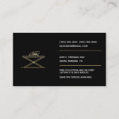 Minimalistisch Ironing Black Gold Professional-was Visitekaartje (Achterkant)