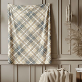 Minimalistisch ivoor bruin chique geometrisch ontw fleece deken