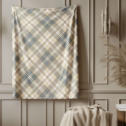 Minimalistisch ivoor bruin chique geometrisch ontw fleece deken