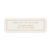 Minimalistisch Ivoor Gold Two Border Retouradres Etiket (Voorkant)