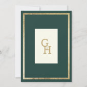 Minimalistisch ivoor goud bos groen Save the Date Kaart (Achterkant)