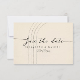 Minimalistisch ivoor save the date