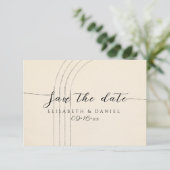 Minimalistisch ivoor save the date (Staand voorkant)