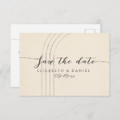 Minimalistisch ivoor save the date (Voorkant / Achterkant)