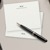 Minimalistisch Ivoor Wit Eenvoudig Elegant Monogra Notitiekaartje