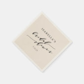 Minimalistisch Ivory Classic Script Vrijgezellenfe Servet (Hoek)