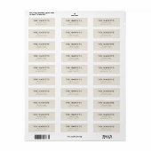 Minimalistisch Ivory retour adres label (Full Sheet)