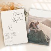 Minimalistisch Ivory Romantic Photo Weddenschap Kaart