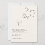 Minimalistisch Ivory Romantic Photo Weddenschap Kaart (Voorkant)