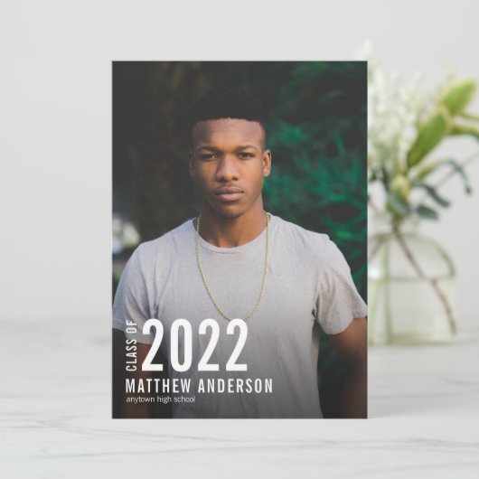 Minimalistisch jaar aankondiging Afstuderen foto's (Staand voorkant)