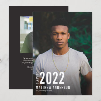 Minimalistisch jaar aankondiging Afstuderen foto's