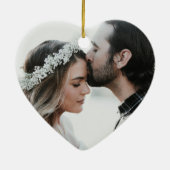 Minimalistisch Jaar We Kreeg Getrouwde Namen & Fot Keramisch Ornament (Achterkant)